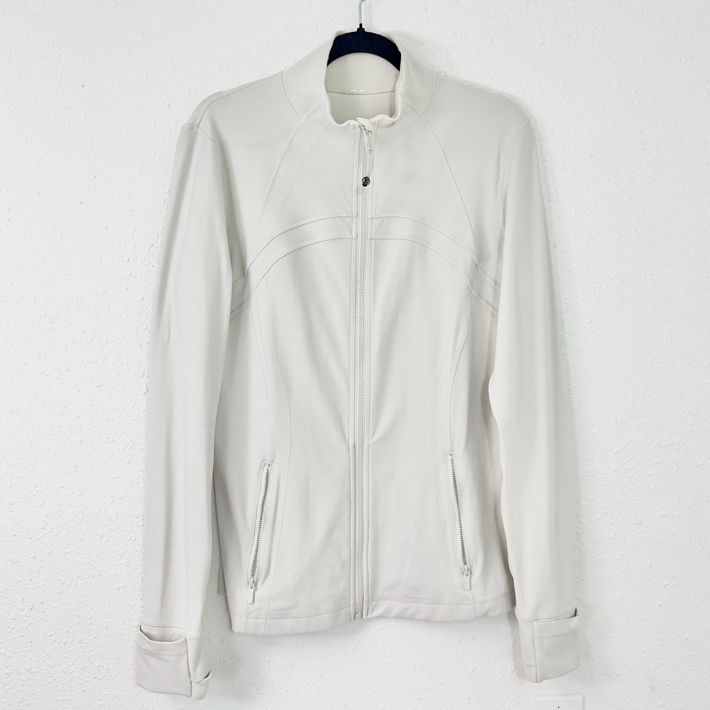 Lululemon Nulu Define Jacket Bone Off White Womens 14 Vintage Mauve Full Zip 14
